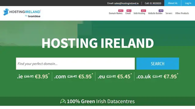 Website preview for Hosting Ireland