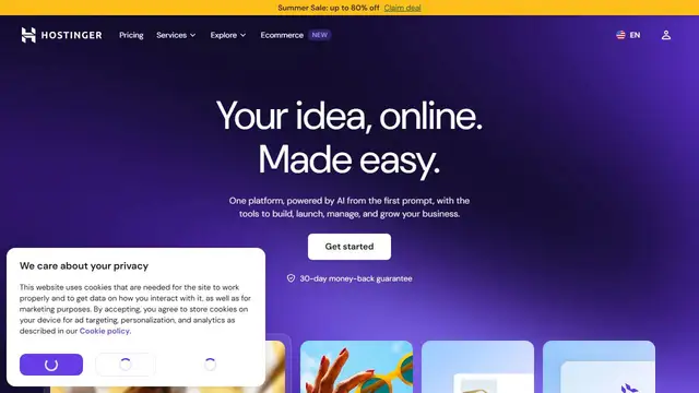 Website preview for Hostinger