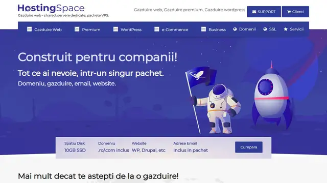 Screenshot of the HostingSpace website