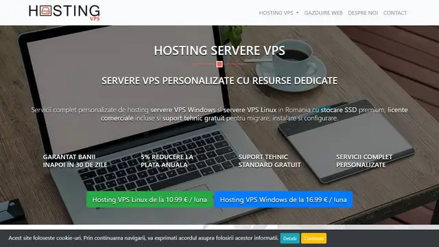 Screenshot of the HostingVPS website