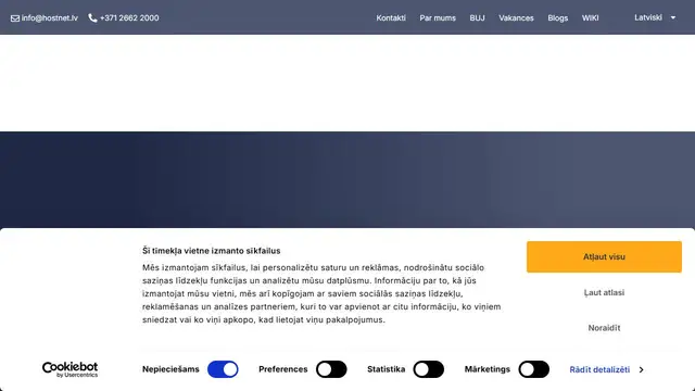 Website preview for Hostnet.lv