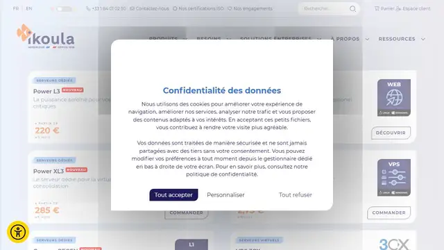 Website preview for Ikoula