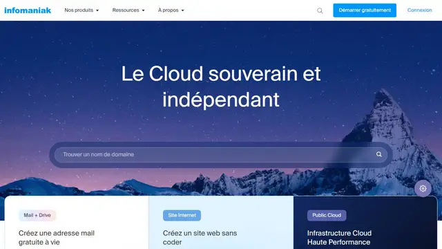 Website preview for Infomaniak