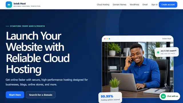Website preview for intekhost.net