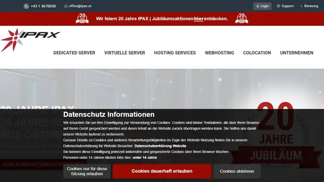 Website preview for IPAX