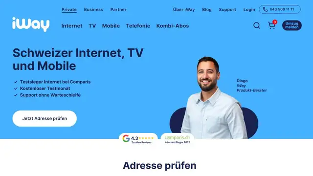 Screenshot of the iWay.ch website