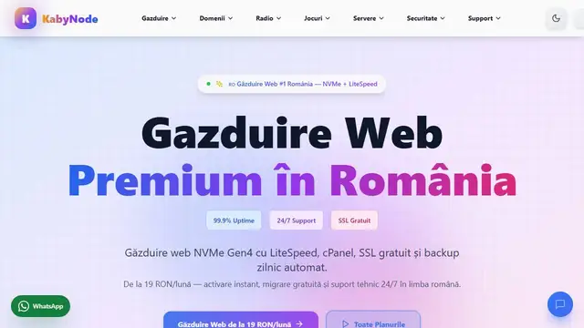 Website preview for KabyNode