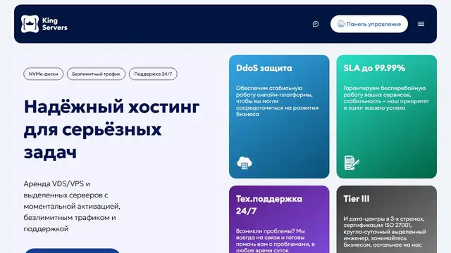 Website preview for King Servers