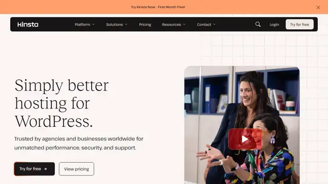 Website preview for Kinsta