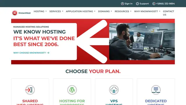 Website preview for KnownHost