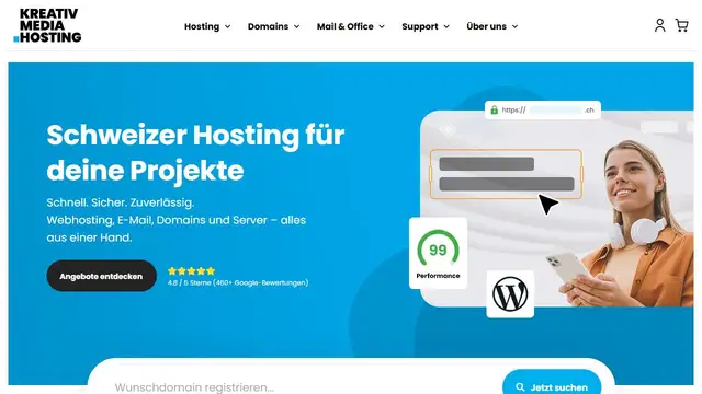 Screenshot of the KreativMedia website