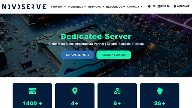 Website preview for NovoServe