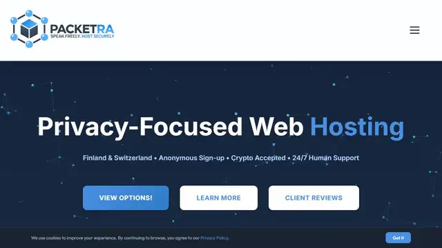 Website preview for Packetra