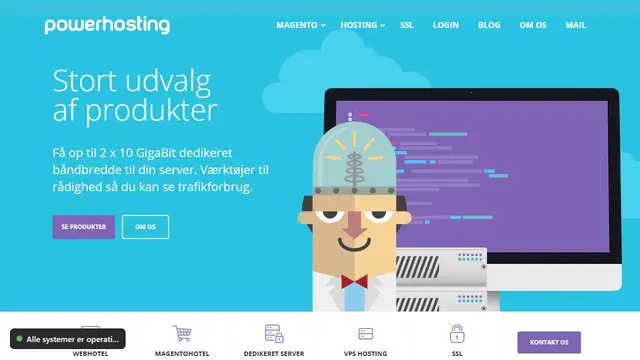 Website preview for Power Hosting.dk