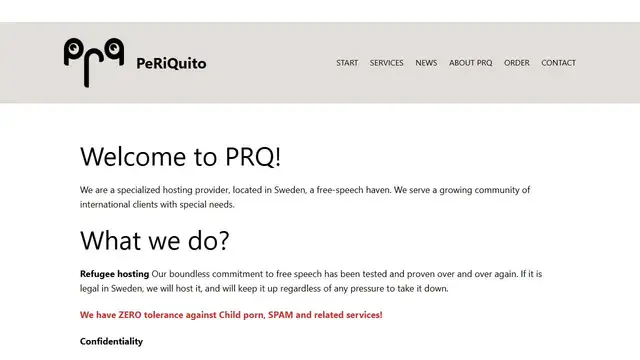 Website preview for PRQ