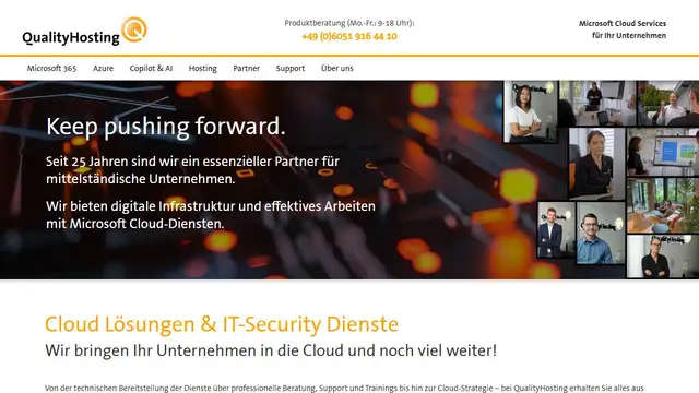 Website preview for Quality Hosting