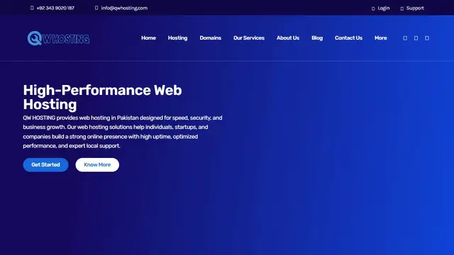 Website preview for QW Hosting