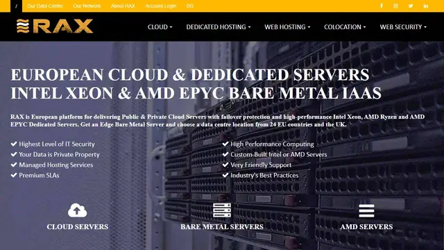 Screenshot of the Rax.bg website