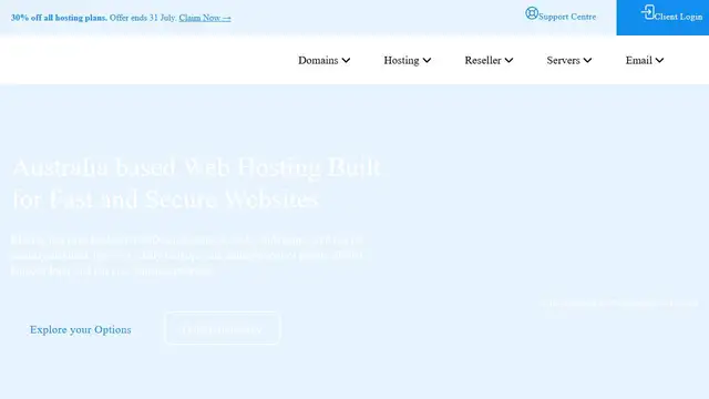 Screenshot of the ROBTEC Hosting website