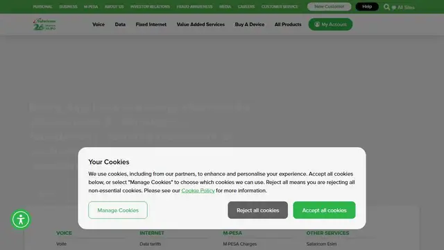 Website preview for Safaricom