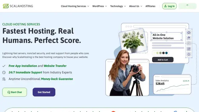 Website preview for ScalaHosting