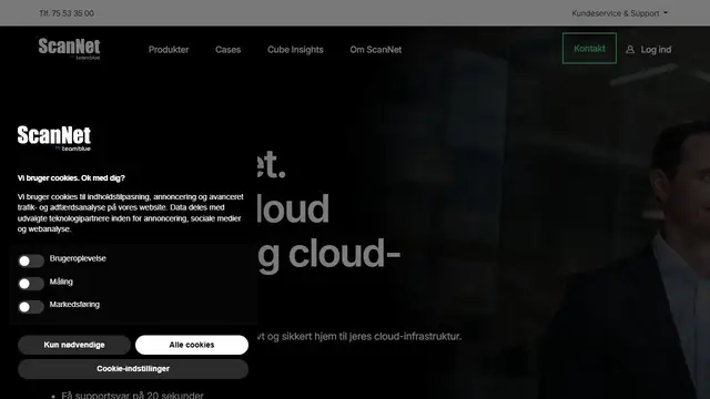 Website preview for Scan Net.dk