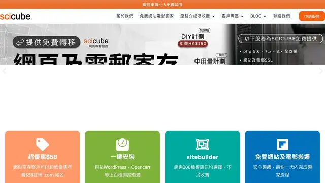 Website preview for Scicube