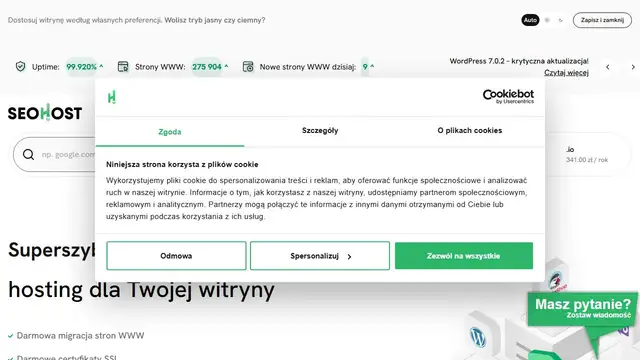 Website preview for Seo Host.pl