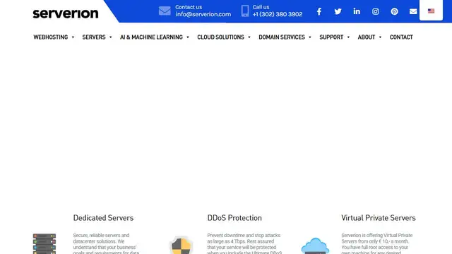 Website preview for Serverion
