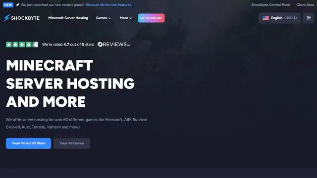 Website preview for Shockbyte