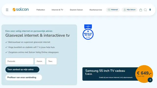 Screenshot of the solcon.nl website
