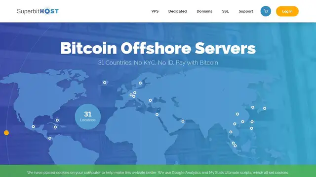 Screenshot of the SuperBit Host website