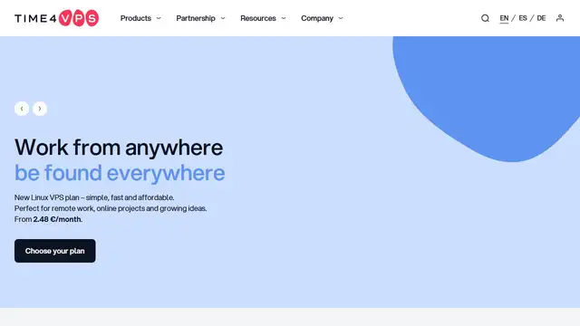 Website preview for Time4VPS