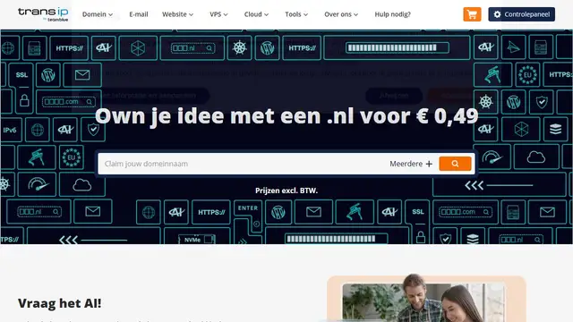Website preview for TransIP