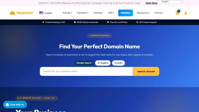 Website preview for Truehost Cloud