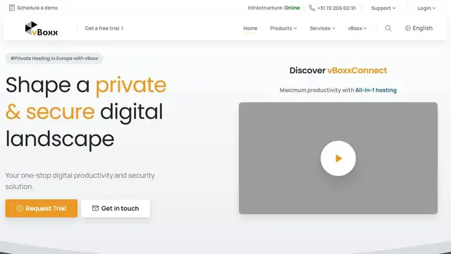 Website preview for vBoxx