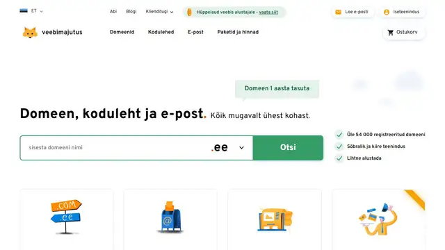 Website preview for Veebimajutus.ee