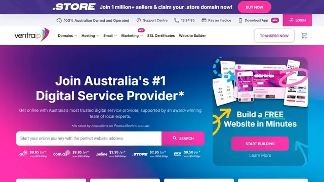 Website preview for VentraIP