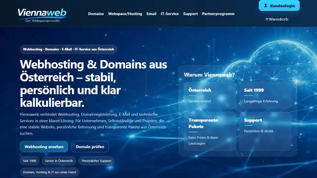 Website preview for viennaweb.at