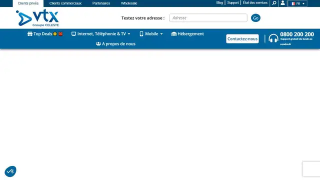Screenshot of the VTX.CH website