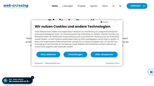 Website preview for web-crossing.com