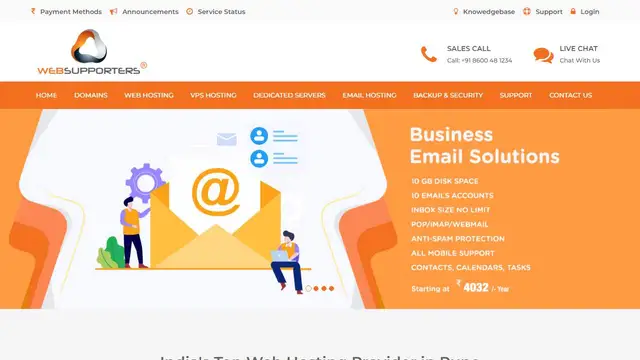 Website preview for Web Supporters