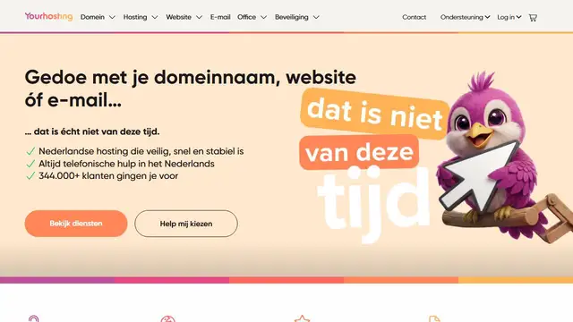 Screenshot of the Yourhosting website