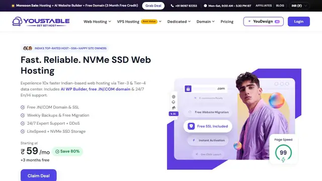 Website preview for YouStable