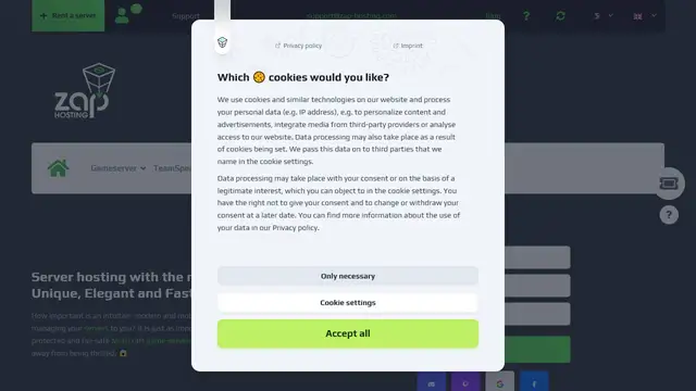 Website preview for ZAP-Hosting